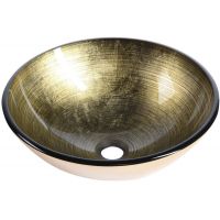 Sapho Beauty Fianna umywalka 42 cm nablatowa okrągła brąz metaliczny 2501-21