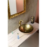 Sapho Beauty Fianna umywalka 42 cm nablatowa okrągła brąz metaliczny 2501-21