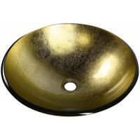 Sapho Beauty Shay umywalka 42 cm nablatowa okrągla złota 2501-22