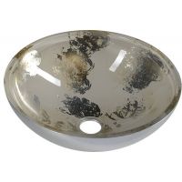 Sapho Murano Anima 2 umywalka 40 cm nablatowa okrągła srebrny/beżowy AL5318-42