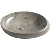 Sapho Dalma umywalka 68x44 cm nablatowa owalna grigio MM313