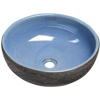 Sapho Priori umywalka 41 cm nablatowa okrągła niebieski/szary PI020