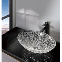 Sapho Beauty Purus umywalka 50x36 cm nablatowa owalna przezroczysta TY305CL