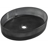 Sapho Nobal umywalka 49x38 cm owalna nablatowa czarna TY326