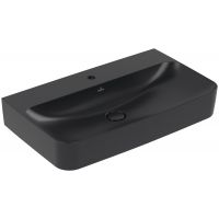 Villeroy & Boch Finion umywalka 80x47 cm prostokątna ścienna-meblowa CeramicPlus Pure Black 41688LR7