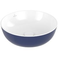Villeroy & Boch Artis umywalka 43x43 cm okrągła nablatowa biały-niebieski Deep Ocean 417943BCS4