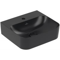 Villeroy & Boch Finion umywalka 43x39 cm prostokątna ścienna CeramicPlus Pure Black 436444R7