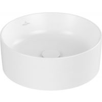 Villeroy & Boch Collaro umywalka 40 cm nablatowa okrągła CeramicPlus stone white 4A1840RW