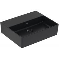 Villeroy & Boch Memento 2.0 umywalka 50x42 cm prostokątna ścienna CeramicPlus Pure Black 4A2253R7