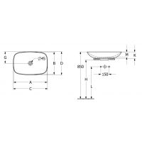 Villeroy & Boch Loop & Friends umywalka 56x38 cm prostokątna nablatowa Stone White CeramicPlus 4A4901RW
