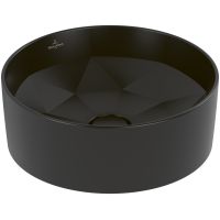 Villeroy & Boch Octagon umywalka 42x42 cm okrągła nablatowa CeramicPlus Pure Black 5A5640R7