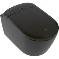 Villeroy & Boch Supreo toaleta myjąca wisząca bez kołnierza ze spłukiwaniem wirowym CeramicPlus Pure Black V16EN2R7