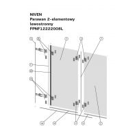 Koło Niven uszczelka pozioma do parawanu wewnętrzna lewa A170308