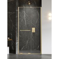 New Trendy Smart drzwi prysznicowe 120 cm rozsuwane złoty szczotkowany/szkło przezroczyste EXK-7512