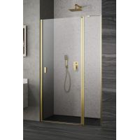 Radaway Nes Brushed Gold DWJ II drzwi wnękowe 90 cm prawe złoty szczotkowany/szkło przezroczyste 10036090-99-01R