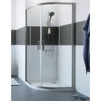 Huppe Classics 2 1/4 koła kabina prysznicowa 90x90 cm półokrągła srebrny wysoki połysk/szkło antiplaque C20602.069.322