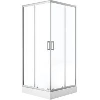 Laveo Bresso kabina z brodzikiem 90x90 cm kwadratowa chrom połysk/szkło przezroczyste JKDD096K