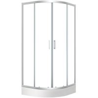 Laveo Bresso kabina z brodzikiem 90x90 cm półokrągła chrom połysk/szkło przezroczyste JKDD096Z