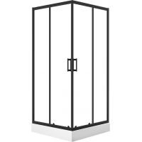 Laveo Bresso kabina z brodzikiem 90x90 cm kwadratowa czarny mat/szkło przezroczyste JKDD796K