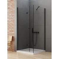 New Trendy New Soleo Black kabina prysznicowa 90x80 cm lewa czarny mat/szkło przezroczyste D-0235A/D-0114B