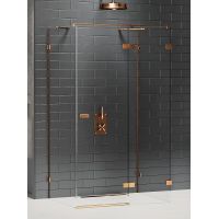 New Trendy Avexa Copper Brushed kabina prysznicowa 90x100 cm prostokątna przyścienna prawa miedź szczotkowana/szkło przezroczyste EXK-3729