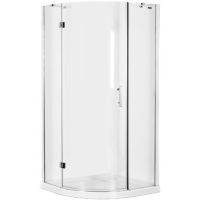 Omnires Manhattan kabina prysznicowa 90x90 cm półokrągła chrom/szkło przezroczyste ADF90XLUX-TCRTR