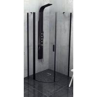Polysan Zoom Line Black kabina prysznicowa 90x90 cm półokrągła lewa czarny mat/szkło przezroczyste ZL2615BL