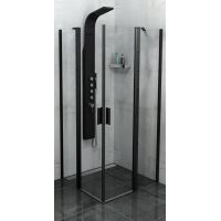 Polysan Zoom Line Black kabina prysznicowa 90x90 cm kwadratowa czarny mat/szkło przezroczyste ZL5415B