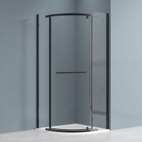 Roth Jandis kabina prysznicowa 90x90 cm półokrągła czarny mat/szkło przezroczyste N0801