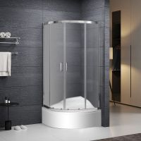 Roth Mundis kabina prysznicowa 80x80 cm półokrągła chrom połysk/szkło ze wzorem N0804