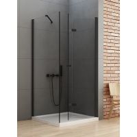 New Trendy New Soleo Black kabina prysznicowa 90x80 cm prawa czarny mat/szkło przezroczyste D-0239A/D-0114B