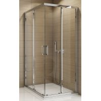 SanSwiss TOP-Line kabina prysznicowa 80 cm kwadratowa srebrny połysk/szkło przezroczyste TOPAC08005007