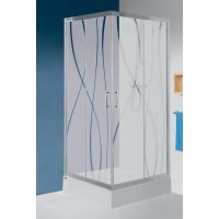 Sanplast TX KN/TX5b-90+Bza kabina prysznicowa 90 cm kwadratowa z brodzikiem srebrny błyszczący/szkło Grey 602-271-0231-38-501