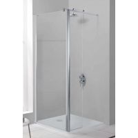 Sanplast Prestige III ścianka prysznicowa 120 cm stała z elementem ruchomym PR2/PRIII srebrny błyszczący/szkło przezroczyste 600-073-1000-38-401