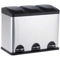 Merida sortownik na odpady 3x15 l trzykomorowy stal mat KIM703