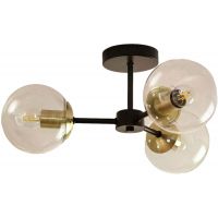 Abruzzo Tesoro Clasico lampa podsufitowa 3x40W czarny/przezroczysty ABR-KRK-C-3XE27