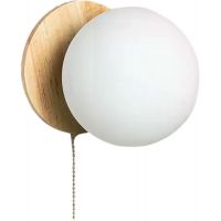 Abruzzo Milano Tore kinkiet 1x40W złoty/drewno/klosz mleczny ABR-KT-E27