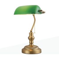 Abruzzo Bankierki lampa biurkowa 1x20 W mosiądz-zielona ABR-LB-BANK-G