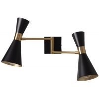Abruzzo Salvatore kinkiet 2x20 W czarny-złoty ABR-2KSZ