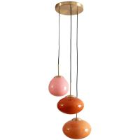 Abruzzo Sfero lampa wisząca 3x20 W złota-czerwona ABR-3SKCR