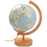 Abruzzo Globi lampka nocna dziecięca 1x40 W niebieska-drewno ABR-GLO-B