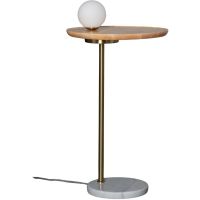 Abruzzo Meblo lampa stojąca 1x12 W biała-złota-drewno-marmur ABR-SLMEBLO-G9