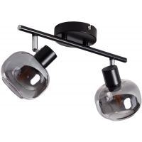 Abruzzo Nino lampa podsufitowa 2x20 W czarna-przydymiona-srebrna ABR-SLWN-2XE14