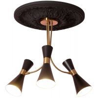 Abruzzo Salvatore lampa podsufitowa 3x20 W czarna-złota ABR-ZZSAL3XE27
