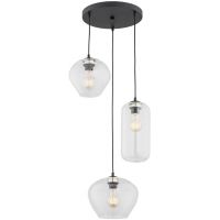 Argon Kalimera lampa wisząca 3x15 czarny/przezroczysty 1431