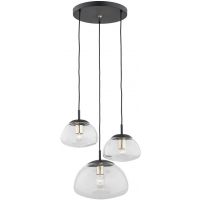 Argon Trini lampa wisząca 3x15W przezroczysty/czarny/mosiądz 1492
