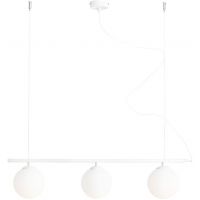 Aldex Beryl Glass lampa wisząca 3x10 W biała 1006E