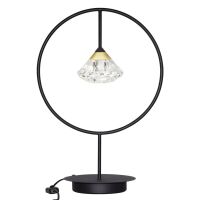 Altavola Design Tiffany No. 1 lampa stołowa 1x3W LED czarny mat/złoto satyna/transparent LA059/T_black