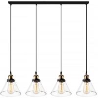 Altavola Design New York Loft lampa wisząca 4x40 W mosiądz-przezroczysta LA034/CL4