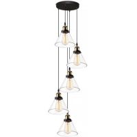 Altavola Design New York Loft lampa wisząca 5x40 W mosiądz-przezroczysta LA034/CO5